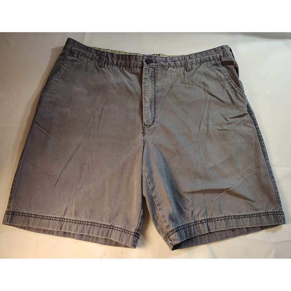 Saltwater Classics Gray Blue Chino Shorts Flat Front Stretch Coastal Preppy 42